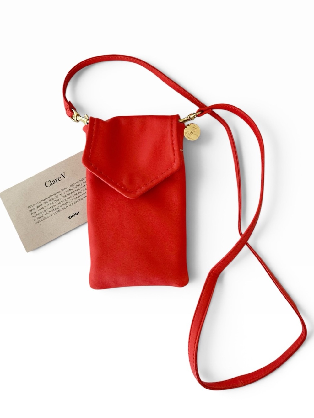 Clare V. • Soft Camille Leather Crossbody Phone Bag